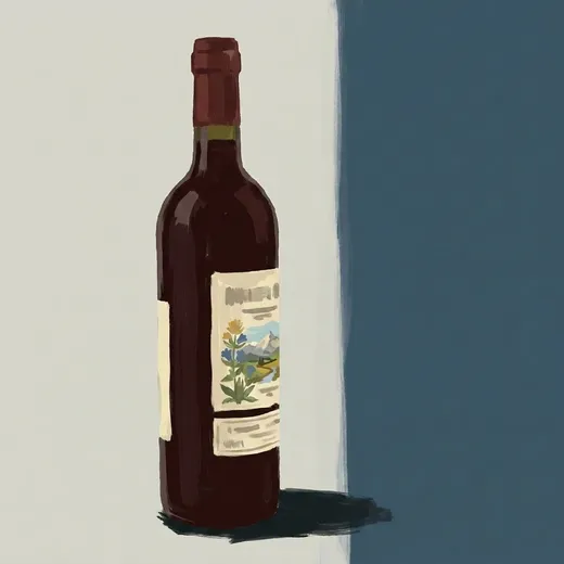 Illustration peinte d’une bouteille de Bonal Gentiane-Quina