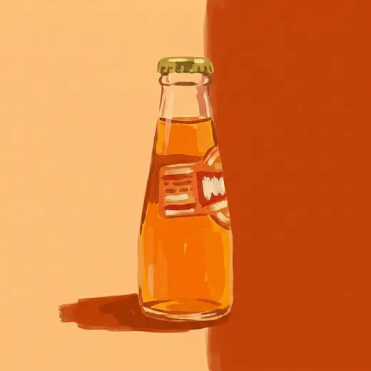 Painted illustration of a bottle of Crodino