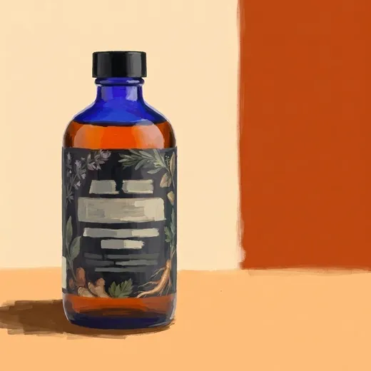 Gemalte Illustration einer Flasche All The Bitter Orange Bitters