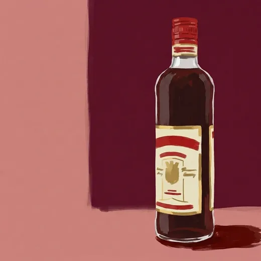 Painted illustration of a bottle of Killepitsch