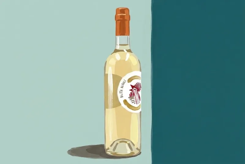 Painted illustration of a bottle of Cocchi Americano