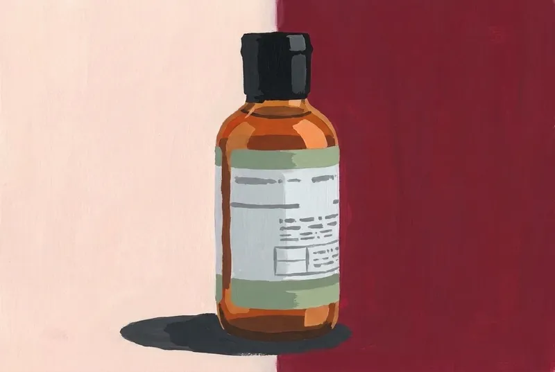 Painted illustration of a bottle of Miracle Mile Castilian Bitters