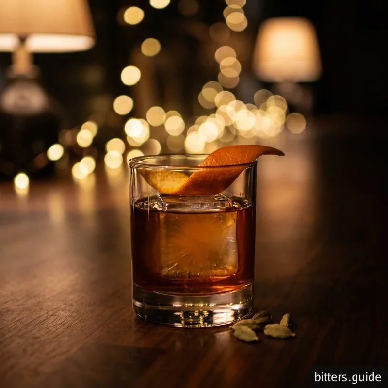 Cardamom Old Fashioned — Ein Old Fashioned, aromatisch gemacht mit Kardamom-Bitters über Bourbon und Demerara