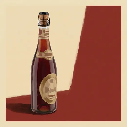 Illustrazione dipinta di una bottiglia di Dale DeGroff Pimento Aromatic Bitters