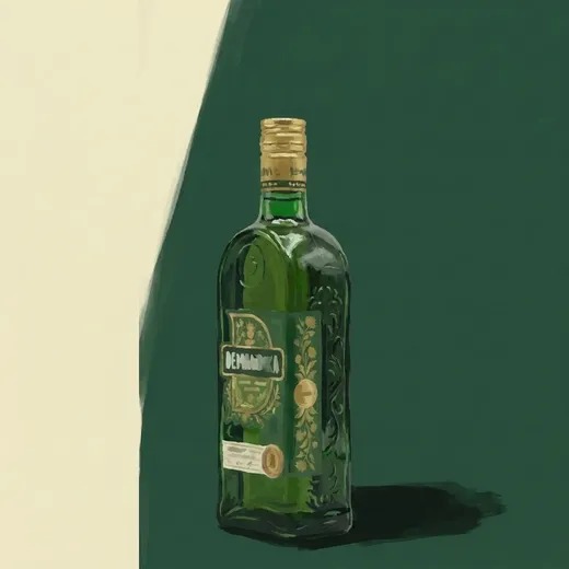 Painted illustration of a bottle of Demänovka