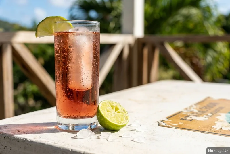 Angostura and Soda — Trinidads Hausgetränk: eine kräftige Dosis Bitters, mit Soda aufgefüllt