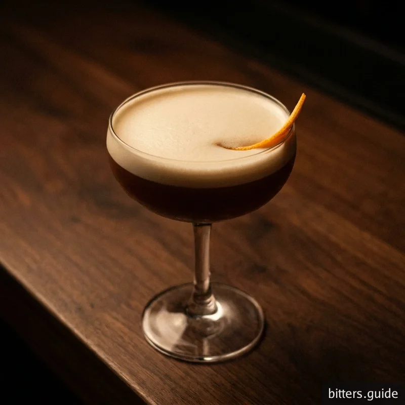 Amaro Sour — A rich amaro sour with lemon and a silky egg-white top
