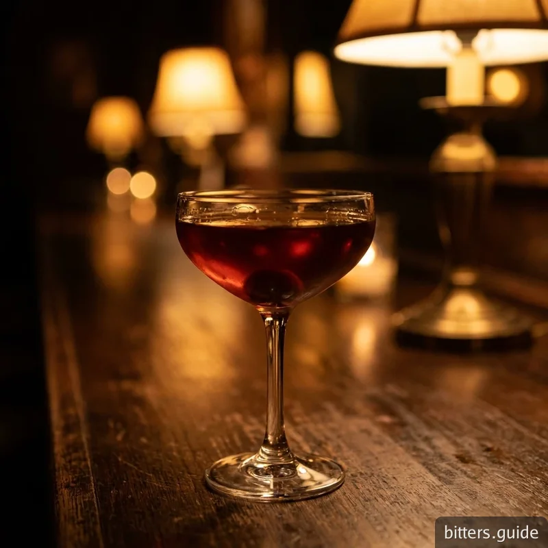 Barrel-Aged Manhattan — A Manhattan deepened with barrel-aged bitters — rounder, oakier, vanilla-warm