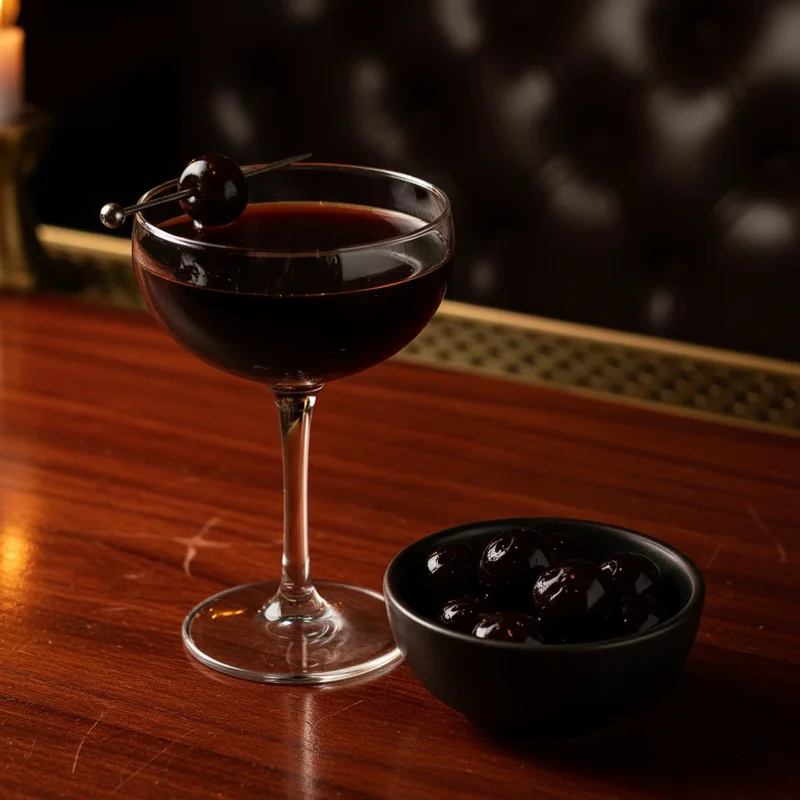Modern Manhattan variation with Averna amaro replacing vermouth