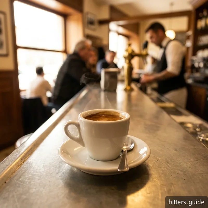 Caffè Corretto — Espresso "corrected" with a shot of Concerto, Don Ciccio's coffee-and-cocoa amaro