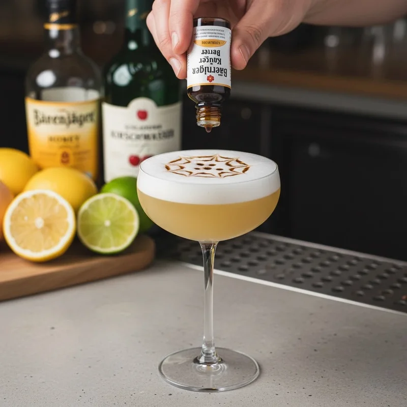 German apple brandy sour with herbal bitters