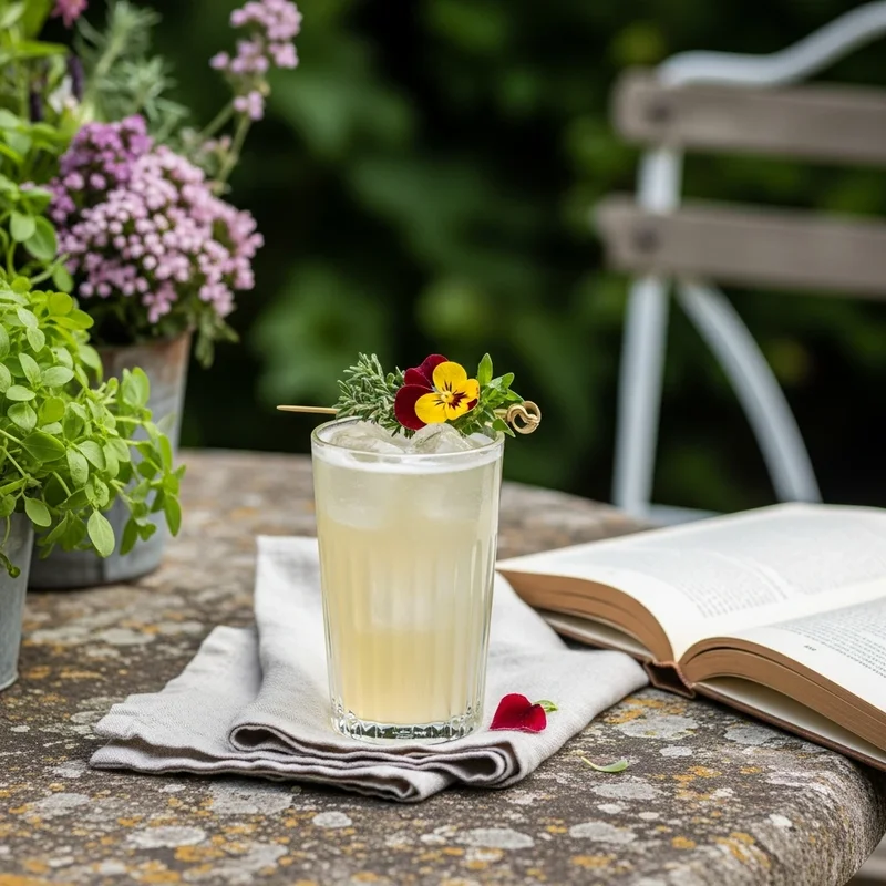 Gin cocktail with British herbs