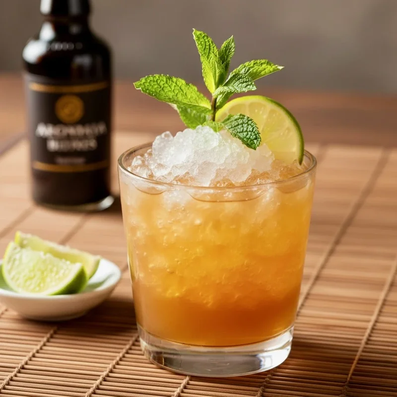 Classic tiki cocktail with aged Jamaican rum and orgeat