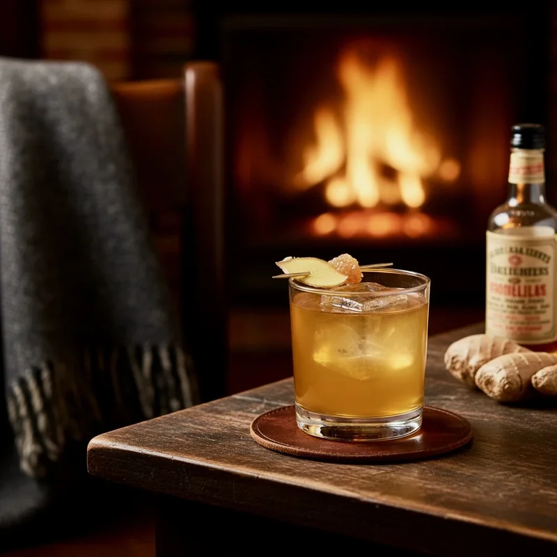 Scotch cocktail with honey and ginger