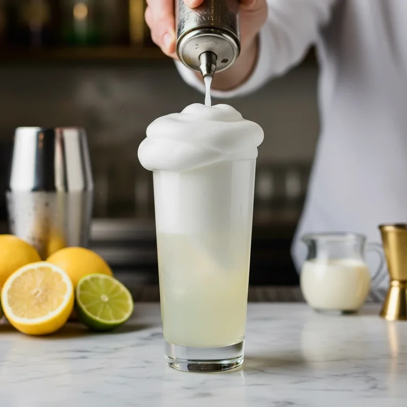 New Orleans gin fizz with orange flower water