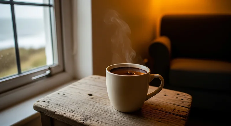 Comforting hot chocolate spiked with Texels Juttertje herbal liqueur